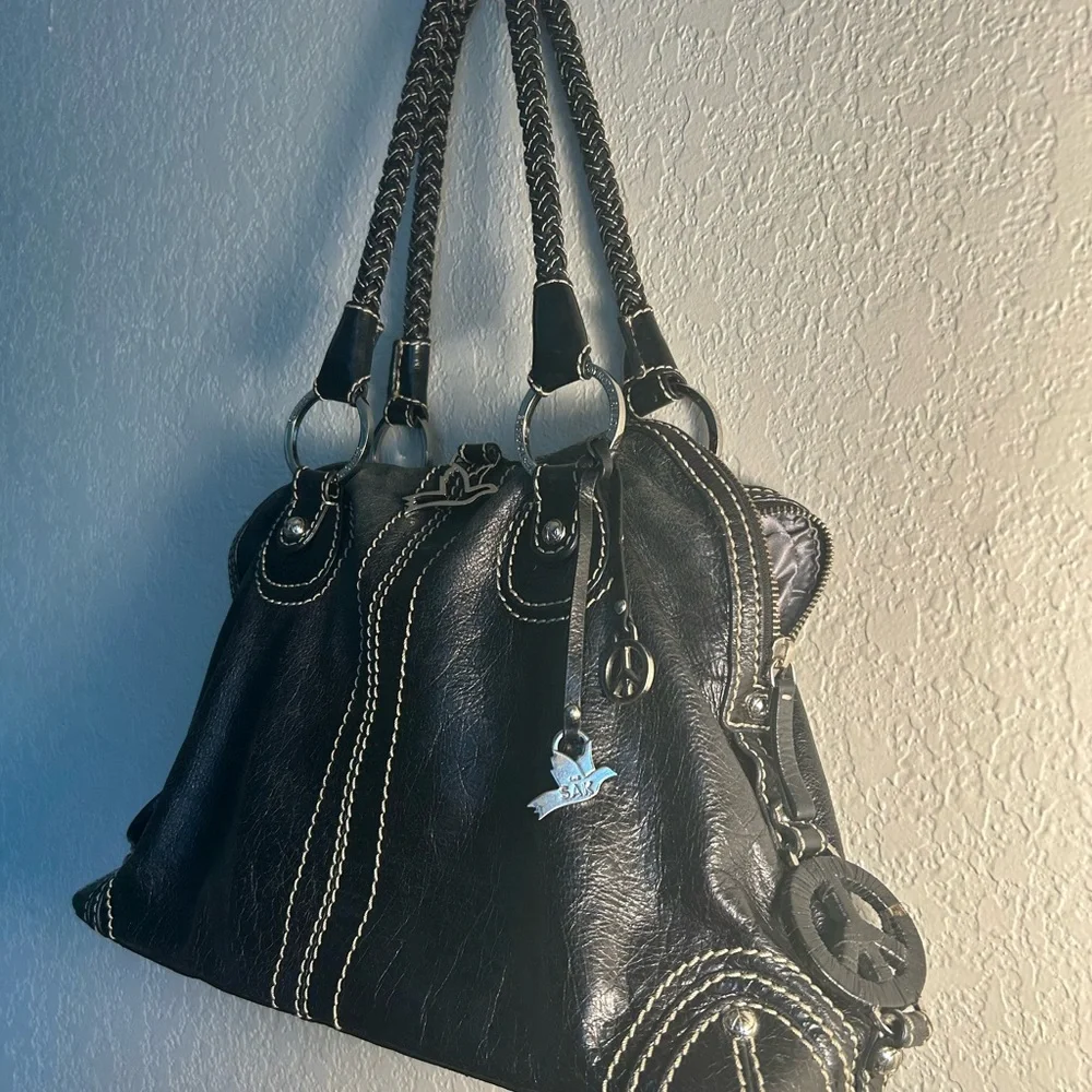 The Sak Black 100% Cow Leather Shoulder Bag